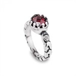 Anello Arg. e Cubik Zirconia Rosso