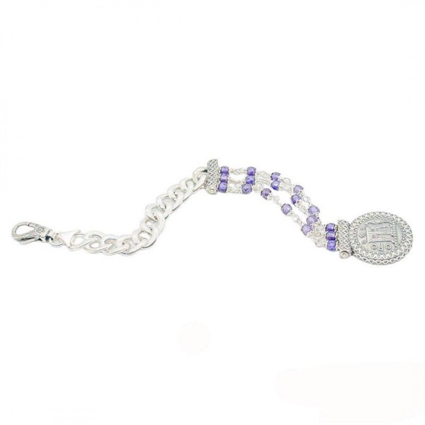 Bracciale con statere e pietre viola sfaccettate