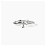 Anello regolabile con lettera P in zirconi
