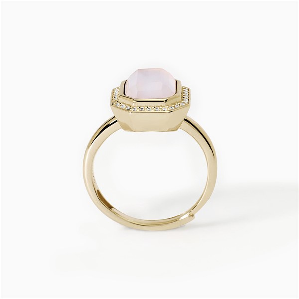 Anello taglio ottagonale con madreperla