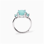 Anello con fusion stone azzurro ovale