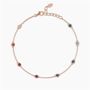 Cavigliera rosato punti luce multicolor