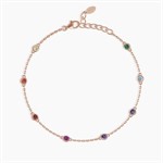 Cavigliera rosato punti luce multicolor