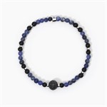 Bracciale in argento con agata nera e sodalite
