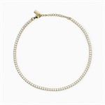 Cavigliera in argento placcato oro con zirconi bianchi