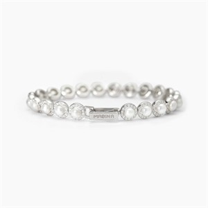 Bracciale tennis in argento con perle e zirconi