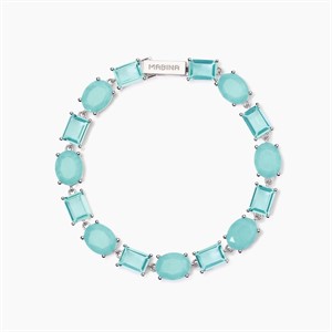Bracciale con fusion stone glass azzurro