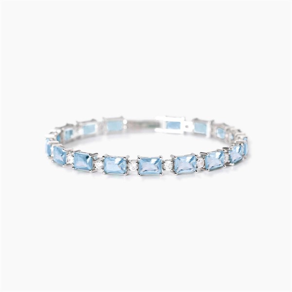Bracciale in argento con acquemarine sintetiche