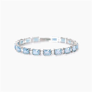 Bracciale in argento con acquemarine sintetiche