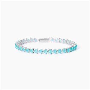 Bracciale tennis con fusion stone glass azzurro