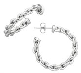 Orecchini Cerchio Catena Medi