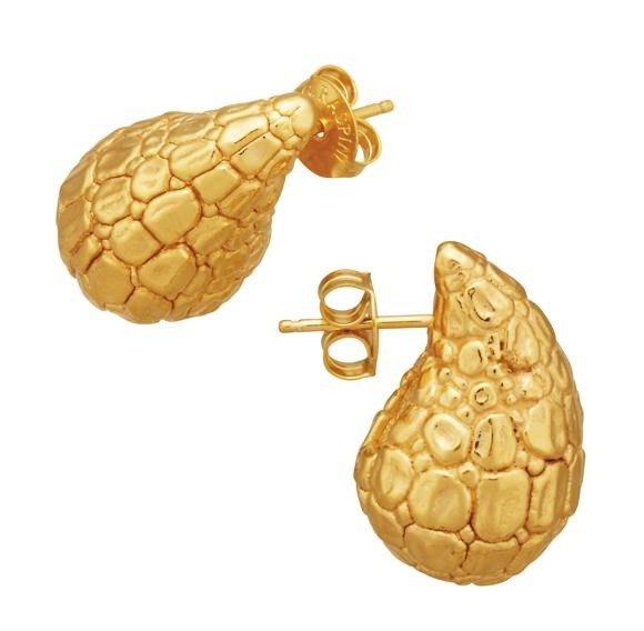 Orecchini Goccia Croco Piccoli Dorati