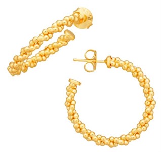 Orecchini Cerchio Treccia Medi Dorati