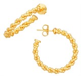 Orecchini Cerchio Treccia Medi Dorati