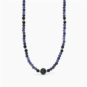 Collana in argento con agata nera e sodalite