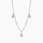 Girocollo con perle coltivate e quadrifogli