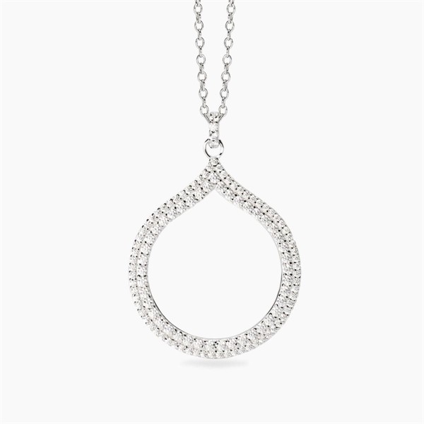 Girocollo in argento con pendete goccia in zirconi
