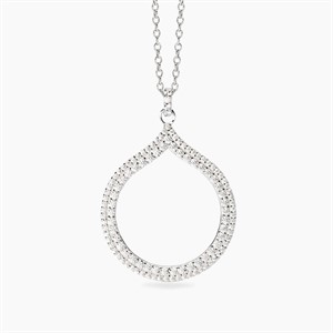 Girocollo in argento con pendete goccia in zirconi