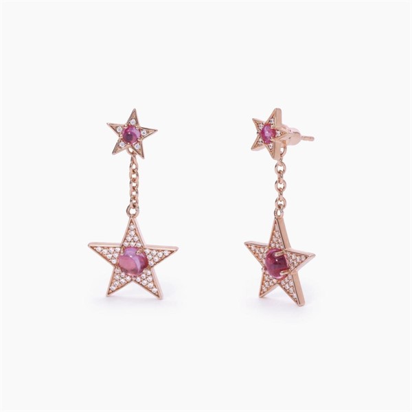 Orecchini stella rosato e tormalina sintetica