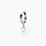 Mono orecchino a cerchio con perla coltivata pendente