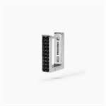 Orecchino rettangolare in argento e zirconi neri