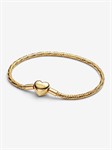 Bracciale Maglia Snake Sfaccettata Gold con Chiusura a Cuore