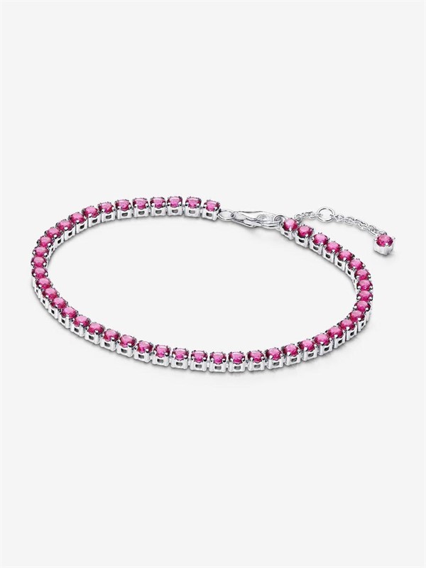 Bracciale Tennis Cristalli Rosa Scuro