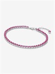 Bracciale Tennis Cristalli Rosa Scuro