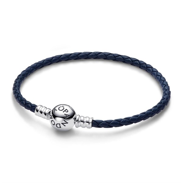 Bracciale Moments in Pelle Blu