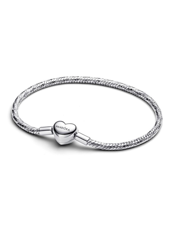 Bracciale Maglia Snake Sfaccettata con Chiusura a Cuore