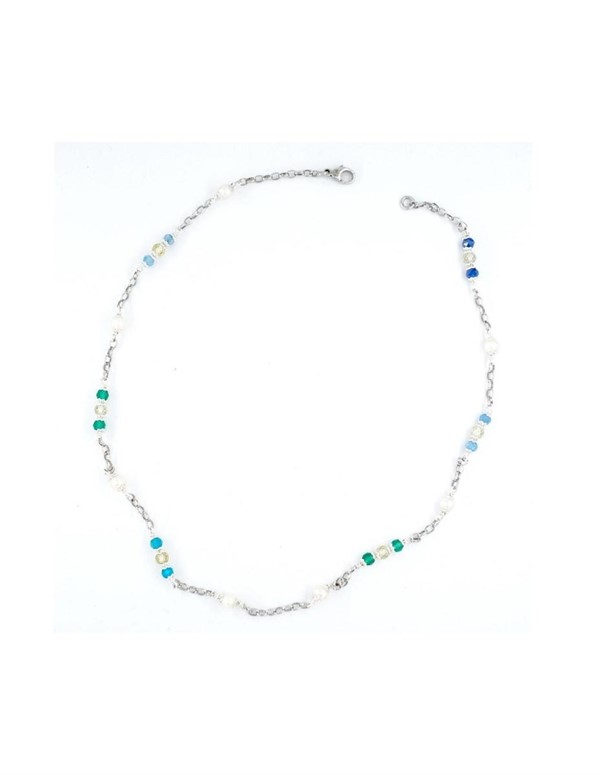Catenina con Perle e Pietre Multicolor