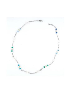 Catenina con Perle e Pietre Multicolor