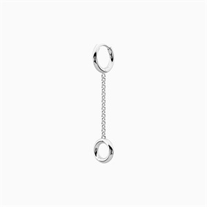 Orecchino in acciaio con catena forzatina  Pin up