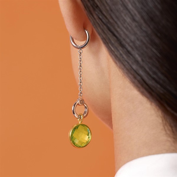 Orecchino in acciaio con catena forzatina  Pin up