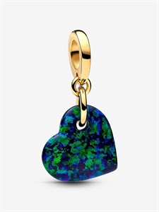 Charm Pendente Cuore Opale Verde e Blu