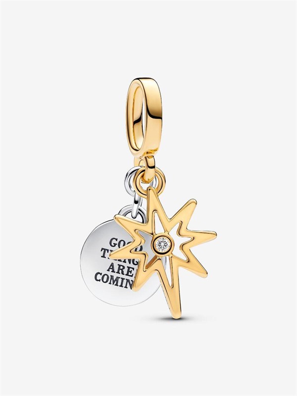 Charm Pendente Stella con Diamante ct 0.16