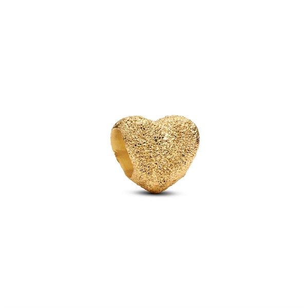 Mini Charm a forma di Cuore testurizzata placc. oro 14kt