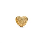Mini Charm a forma di Cuore testurizzata placc. oro 14kt