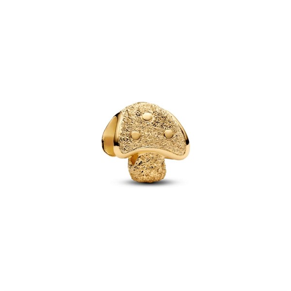 Mini Charm a forma di Fungo testurizzata placc. oro 14kt