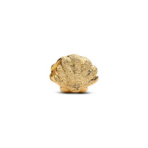 Mini Charm a forma di Conchiglia testurizzata placc.oro 14kt