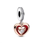 Charm Pendente Cuore Splendente con Pietra