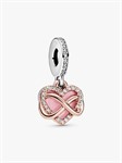 Charm Pendente Cuore e Infinito Rosa
