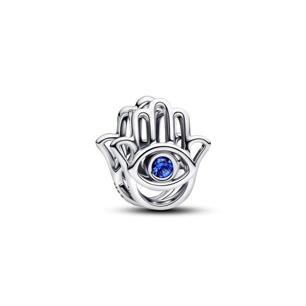 Charm Mano di Amsa con Zircone Blu
