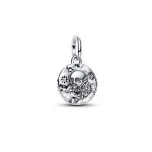 Medaglione in argento sterling a forma di teschio con zircon