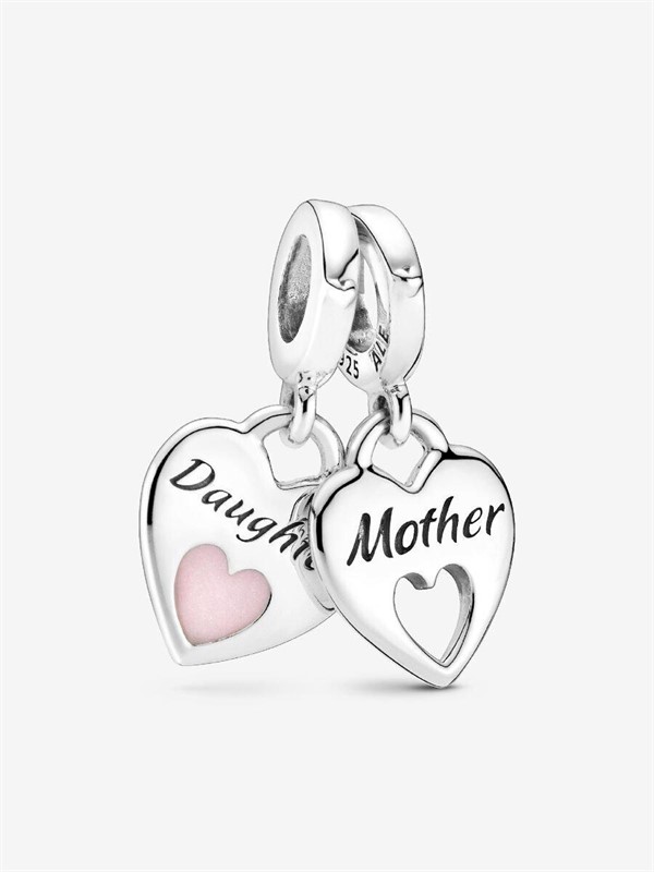 Charm Pendente Cuori Mamma e Figlia divisibile