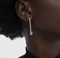 Orecchini lunghi in cristallo riviere