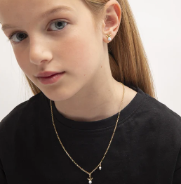 Orecchini a bottone con corona di perle magiche