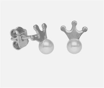 Orecchini a bottone con corona di perle magiche