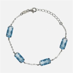 Bracciale rettangolare colorato in cristallo blu