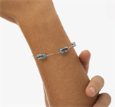 Bracciale rettangolare colorato in cristallo blu